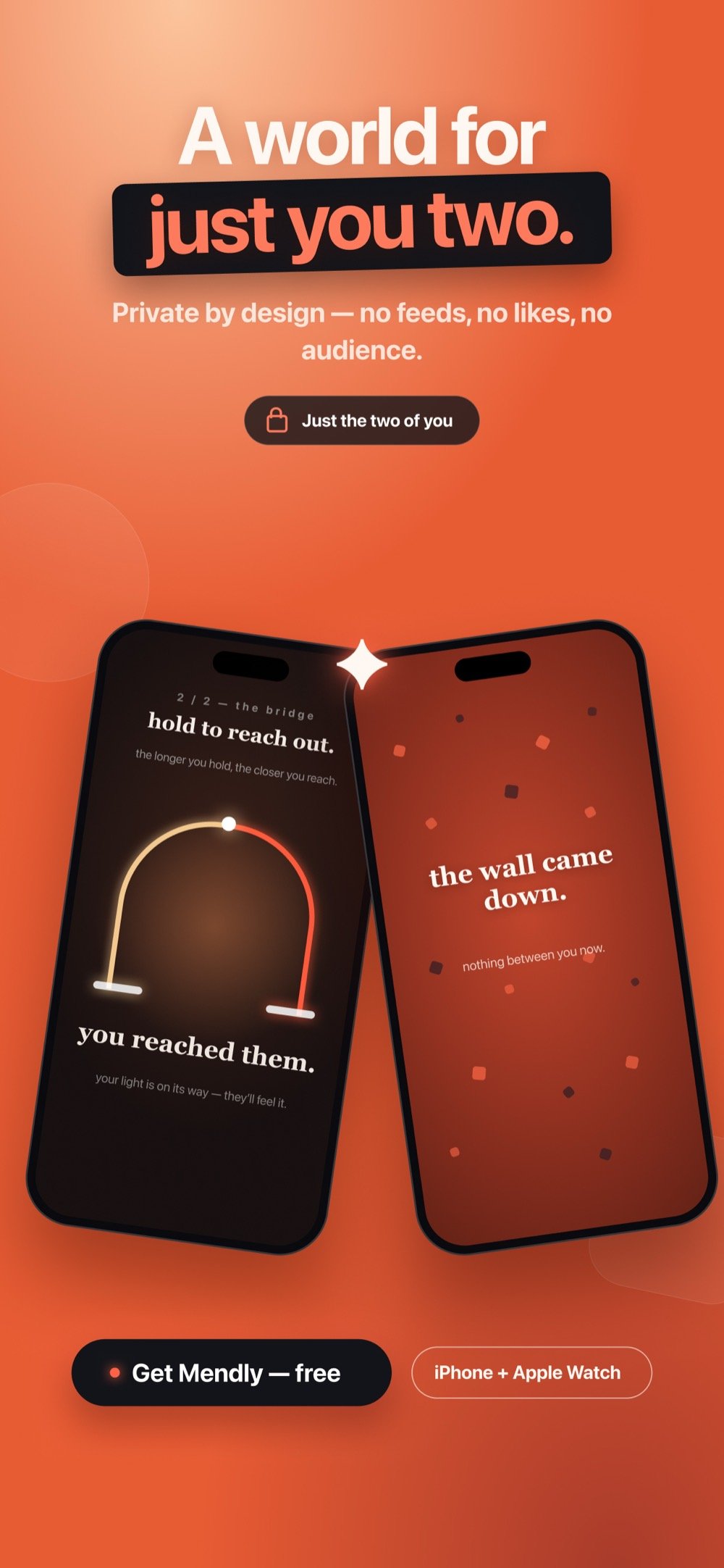 The bridge and wall rituals side by side: &ldquo;you reached them&rdquo; and &ldquo;the wall came down&rdquo;.