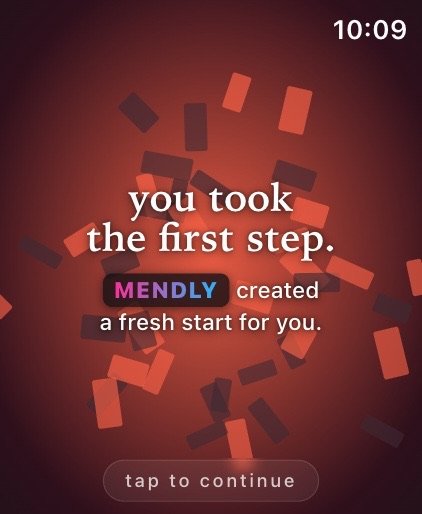 Confetti with the words &ldquo;you took the first step&rdquo;.