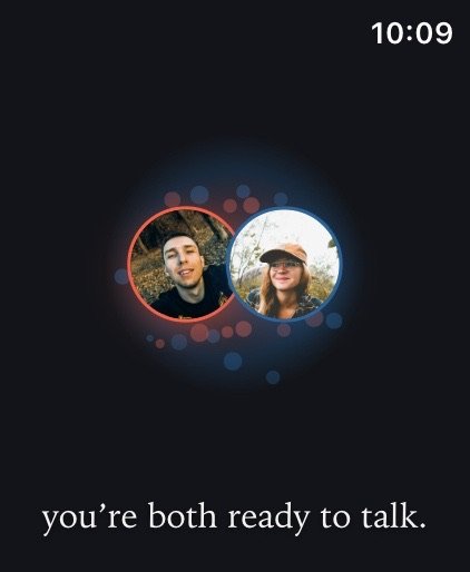 Two partner photos glowing side by side: &ldquo;you're both ready to talk&rdquo;.